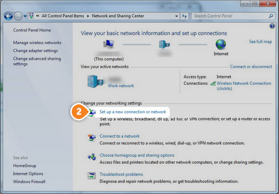 How to set up PPTP on Windows 7: Step 2