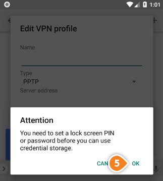 How to set up L2TP VPN on Android Oreo: Step 5