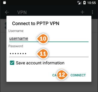 How to set up PPTP on Android Marshmallow: Step 7