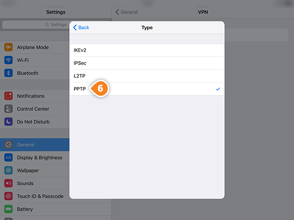 How to set up PPTP on iPad: Step 5
