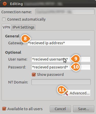 How to set up PPTP VPN on Ubuntu: Step 3