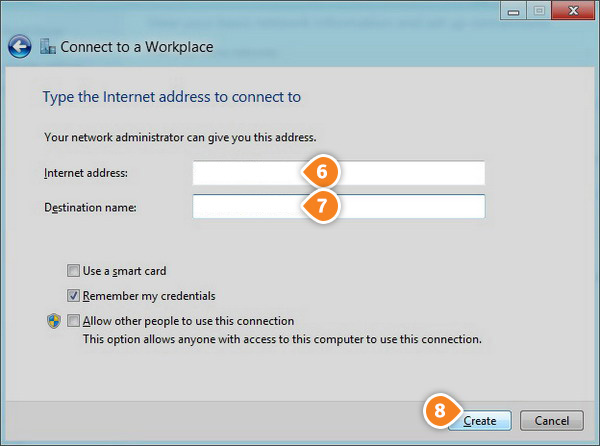 How to set up PPTP on Windows 8: Step 5